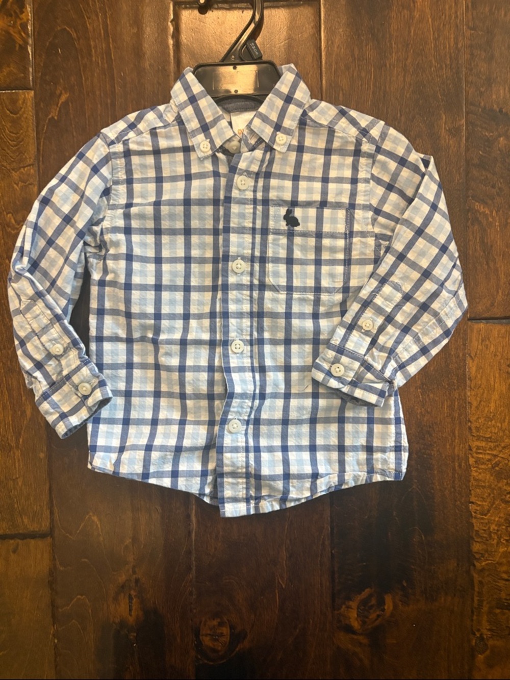 Gymboree Light Blue and Navy Plaid Button-Down Shirt